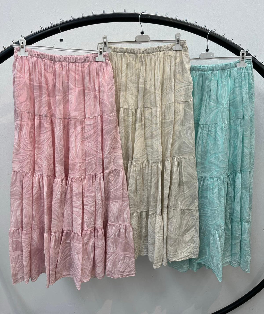 Lola Made in Italy Cotton Two-Piece Set – Tiered Skirt & Blouse